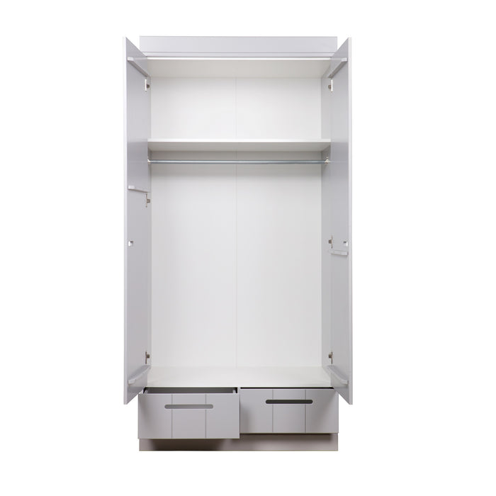 WOOOD Connect Kledingkast H 195 x B 94 x D 53 cm - Lades, Plank en Roede - Grijs