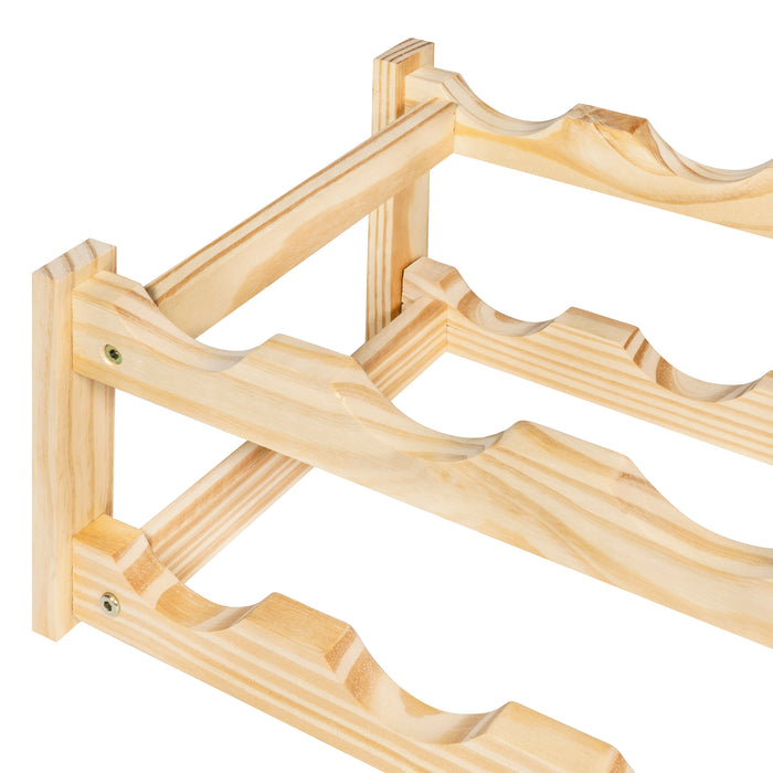 QUVIO Houten wijnrek (2 lagen) voor 8 flessen