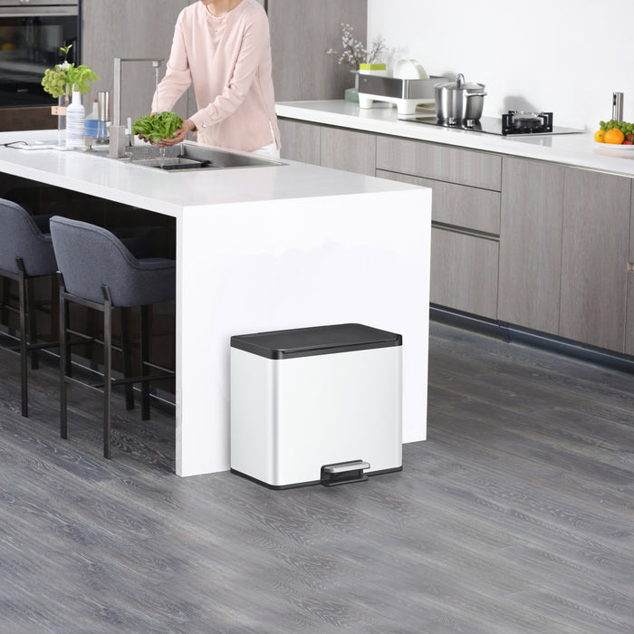 EKO Essential Recycler Pedaalemmer 30 Liter (15+15L) - Wit