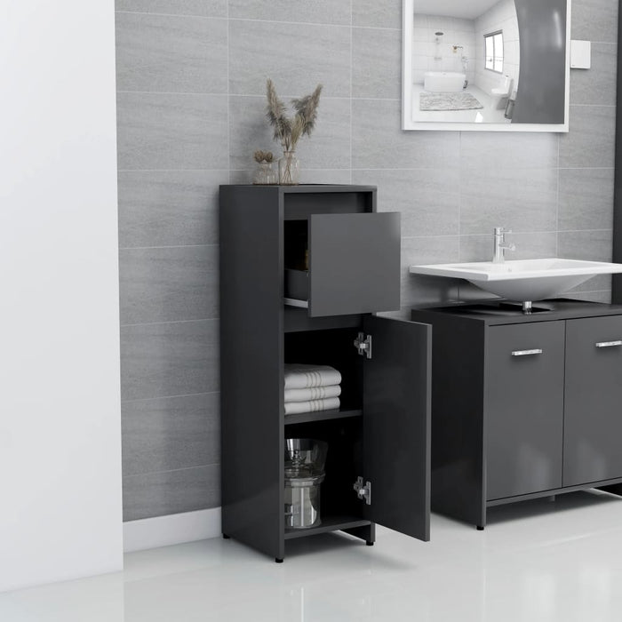 Prolenta Premium - Badkamerkast 30x30x95 cm spaanplaat grijs