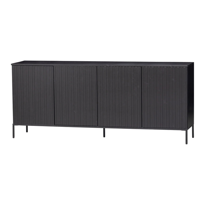 WOOOD New Gravure Dressoir B 200 cm - Grenen - Zwart