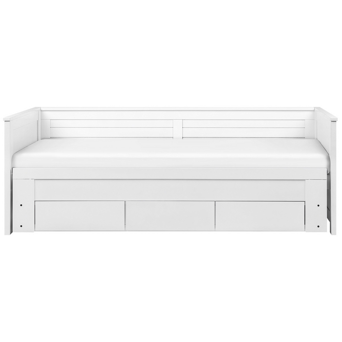 Beliani - CAHORS - Onderschuifbed - Wit - 90 x 200 cm - Rubberhout
