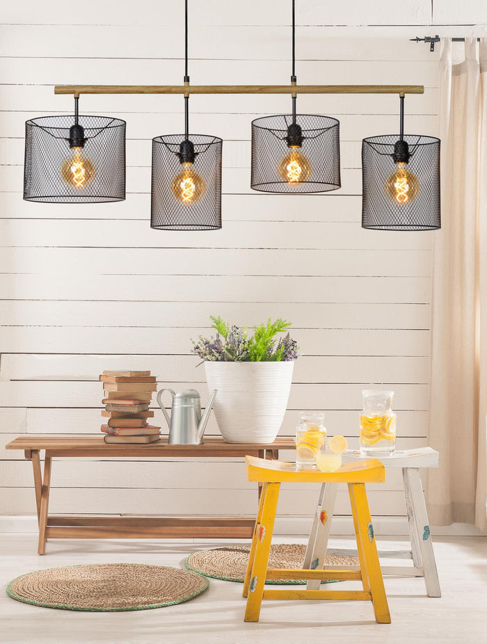 Lucide BASKETT Hanglamp - Zwart