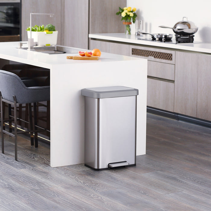 EKO Pedaalemmer Cozy 45 L matzilverkleurig