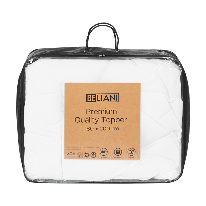 Beliani - AIZKORRI - Matrasbeschermer - Wit 180 x 200 cm - Microvezels