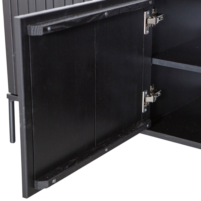 WOOOD New Gravure Tv-meubel B 150 cm - Grenen - Zwart