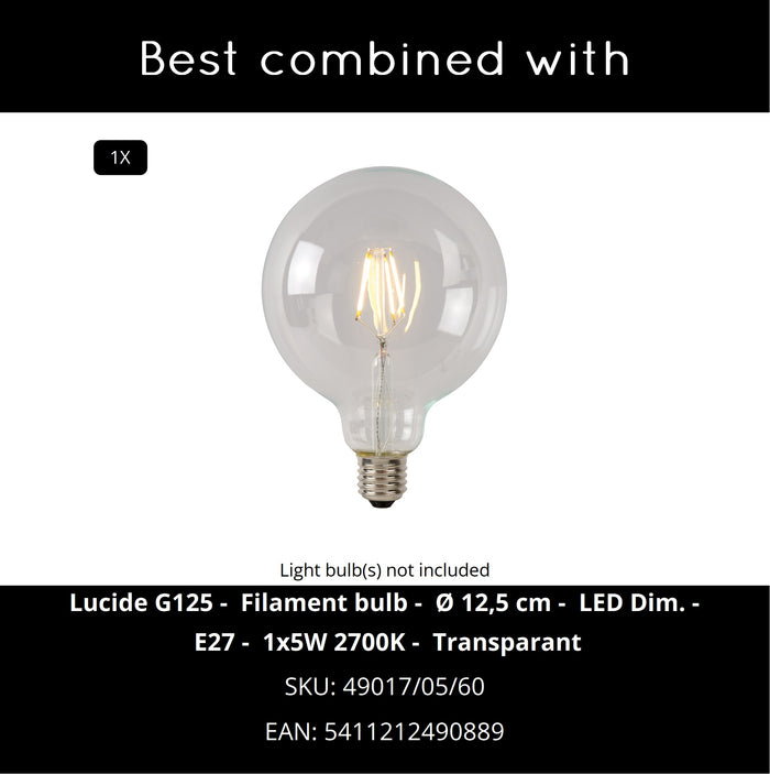 Lucide JOSHUA Vloerlamp 1xE27 - Zwart