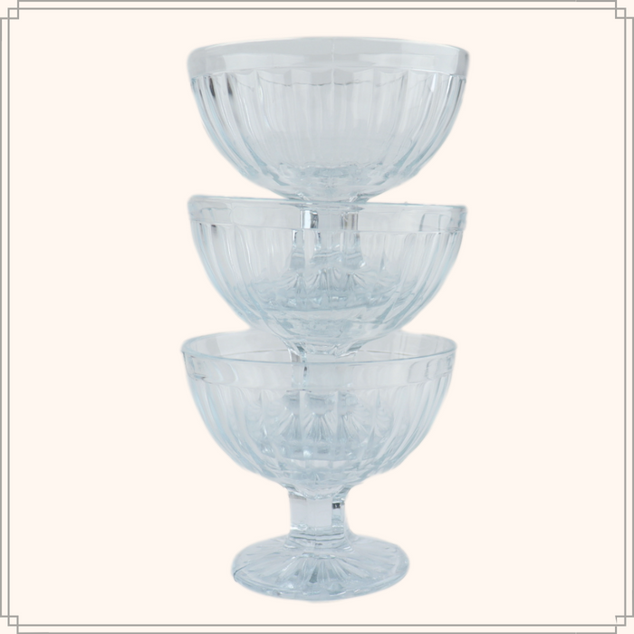 OTIX Dessert schaaltjes Ijscoupe Ijsbeker Set van 3 Glas 200 ml
