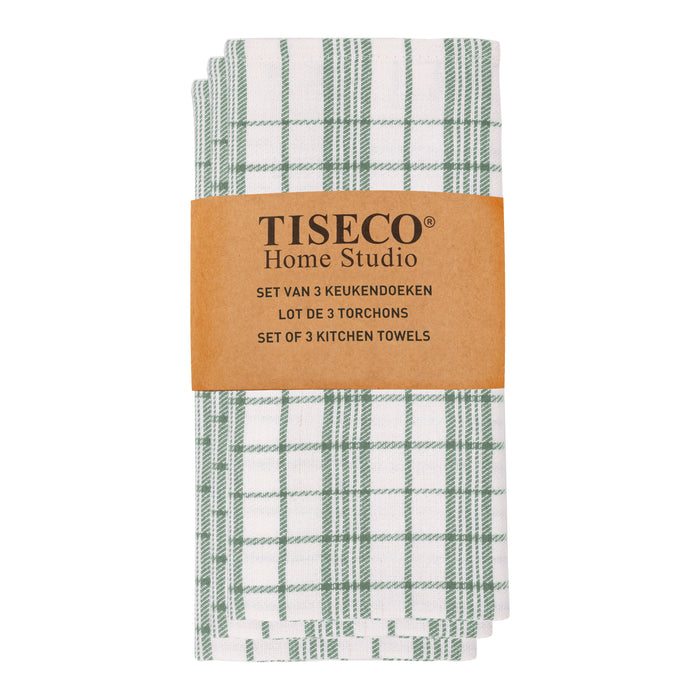 Tiseco Home Studio Theedoek 3 st. - Groen