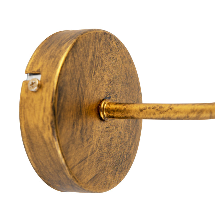 QAZQA Vintage wandlamp goud met kap velours 20|20|20 pauw - Matt