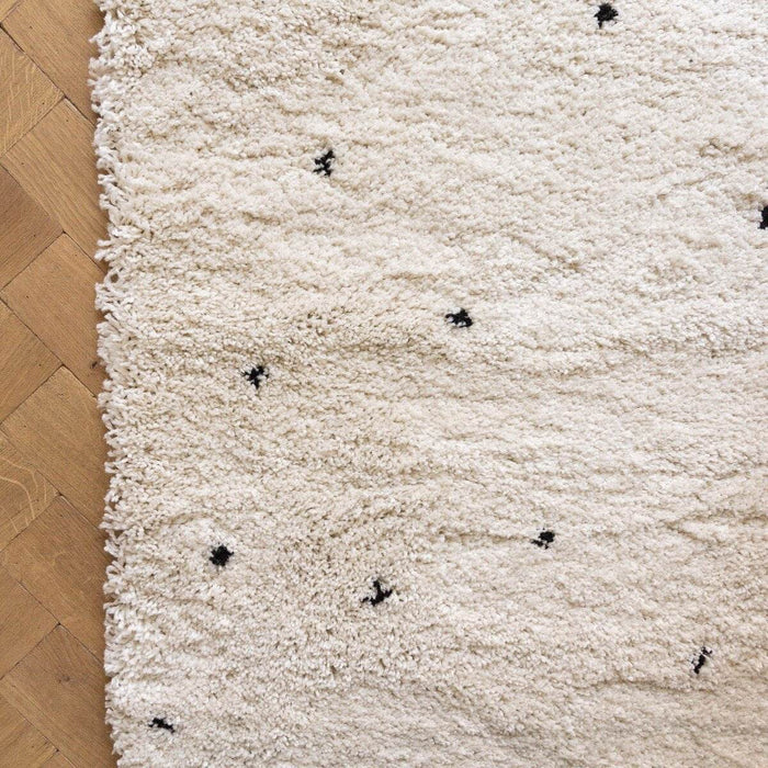 Interieur05 Kindervloerkleed hoogpolig Cream|Zwart - Dots