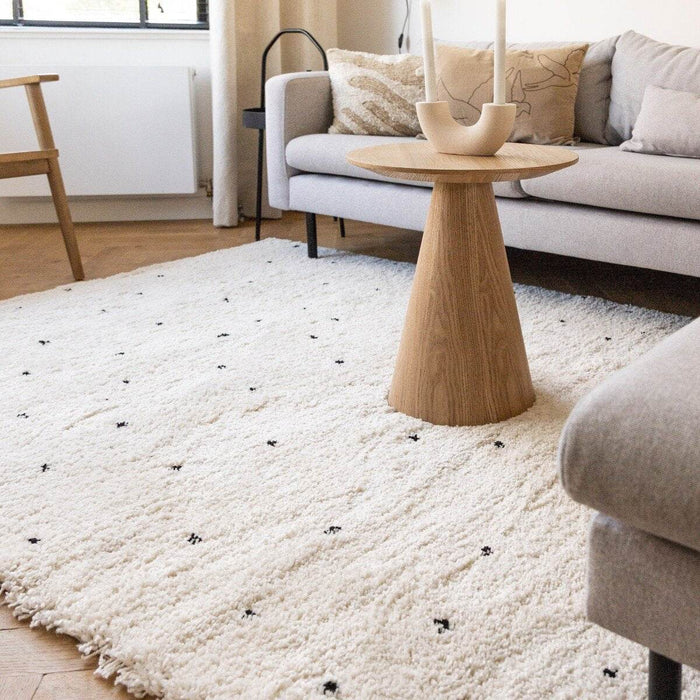 Interieur05 Kindervloerkleed hoogpolig Cream|Zwart - Dots