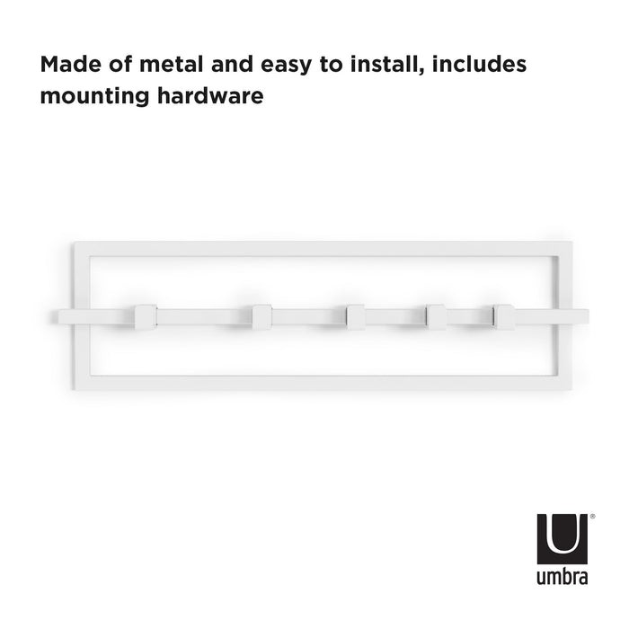 Umbra Cubiko Wandkapstok 5 Haken - Wit