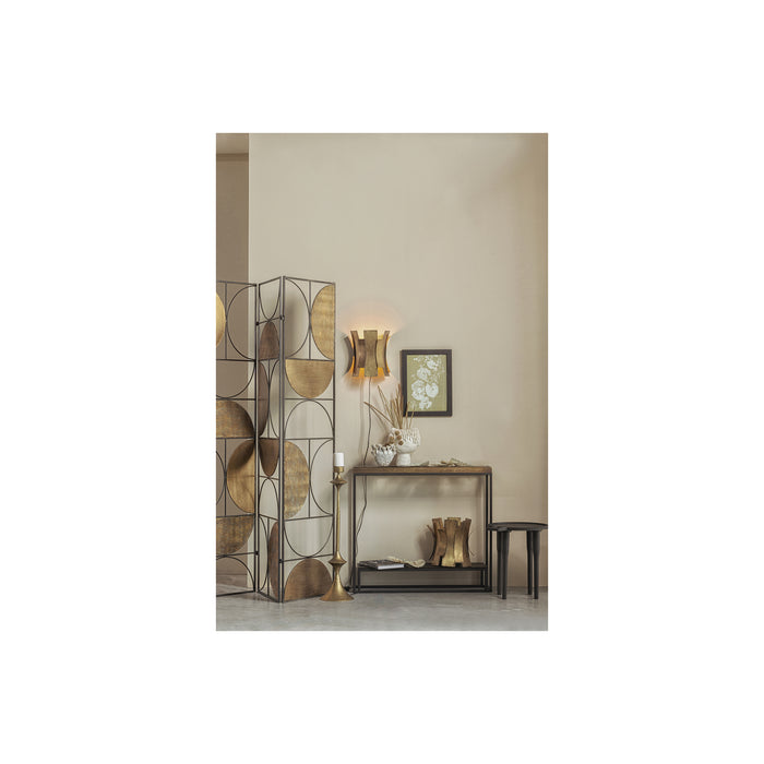 WOOOD Course Windlicht - Metaal - Antique Brass - 27x27x27