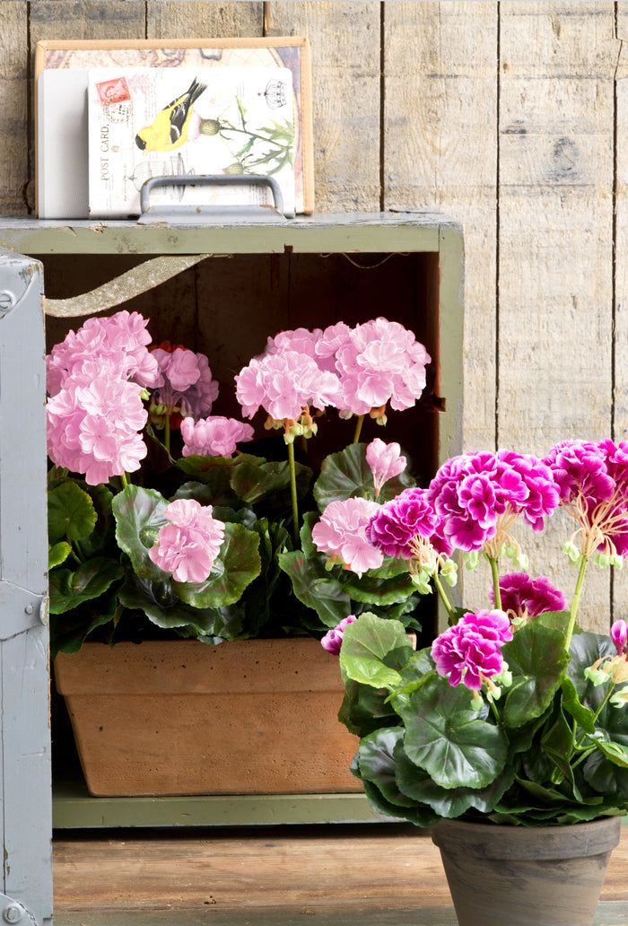 Mica Decorations Geranium Kunstplant in Balkonbak Roze