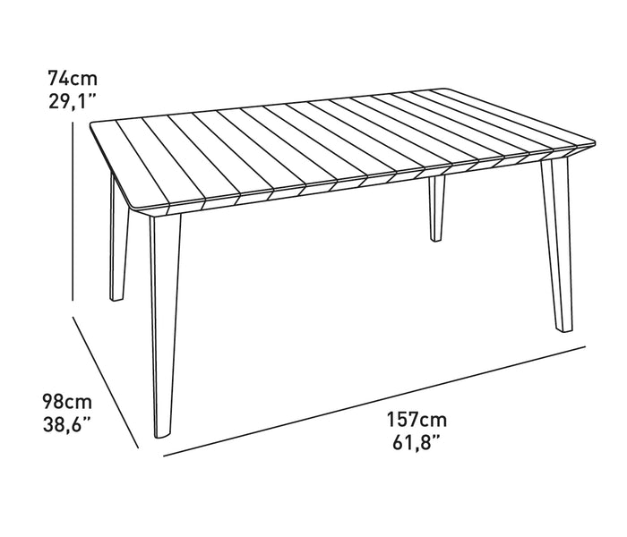 Allibert Lima Tuintafel 160 x 98 cm