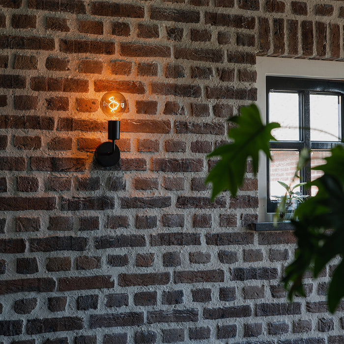 QAZQA Moderne wandlamp zwart 15,5 cm - Facile