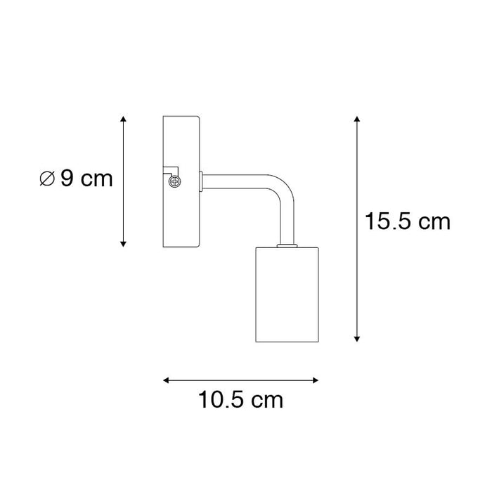 QAZQA Moderne wandlamp zwart 15,5 cm - Facile