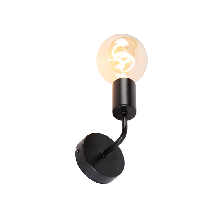 QAZQA Moderne wandlamp zwart 15,5 cm - Facile