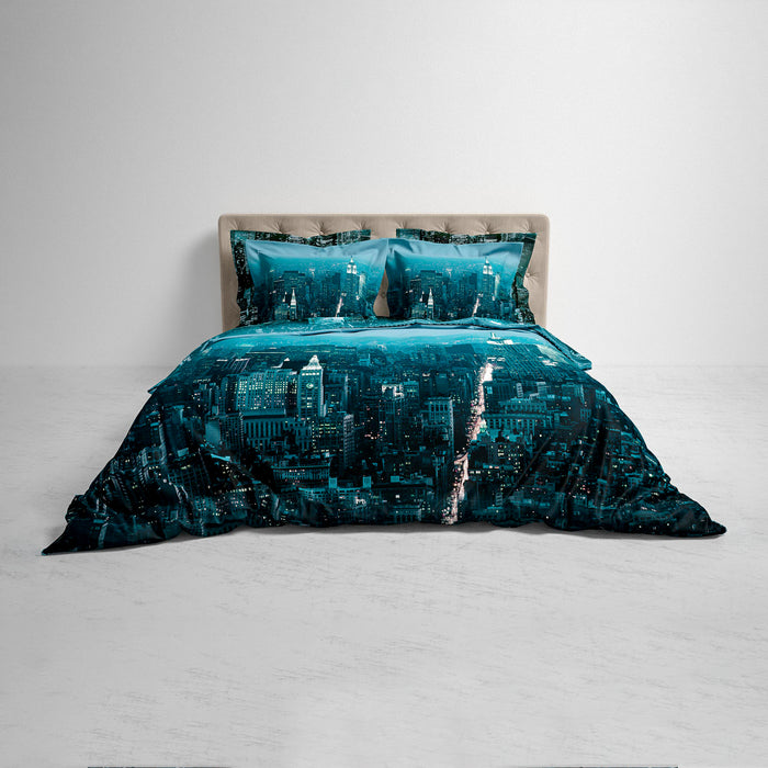 Heckett & Lane Brasco Dekbedovertrek 200TC x 200TC/220 cm - City Blue