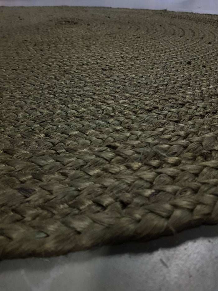 Interieur05 Rond vloerkleed Jute Groen - 150 cm (M)