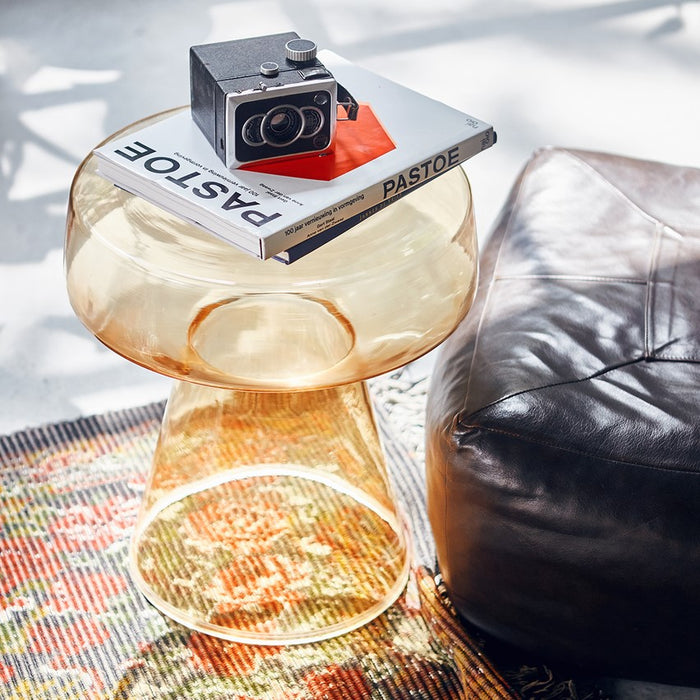 HKliving Glass Bijzettafel - amber