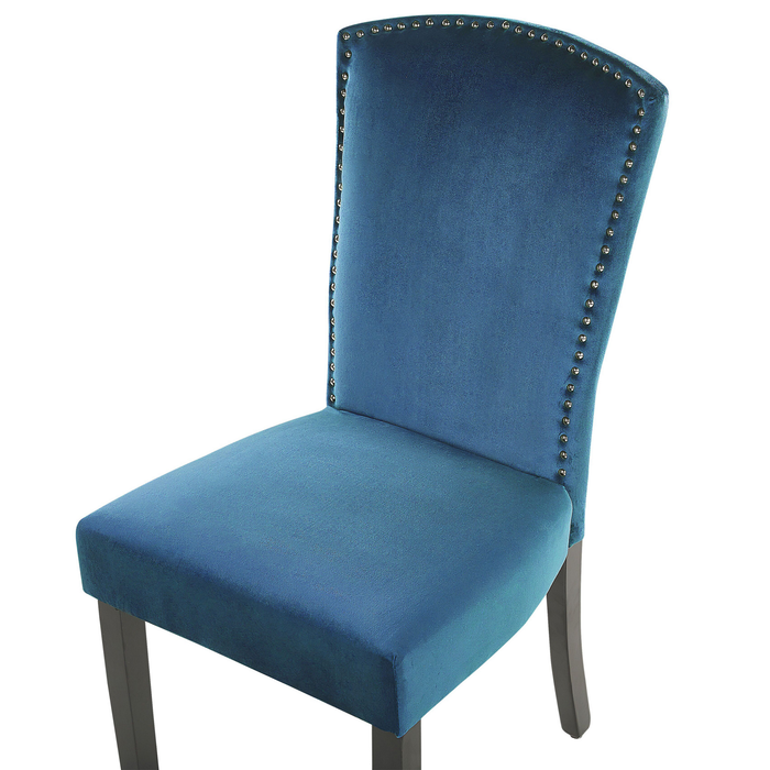 Beliani - PISECO - Eetkamerstoel - Blauw - Fluweel