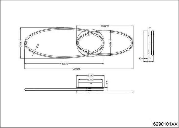 Plafonniere Trio Leuchten Avus - Zwart