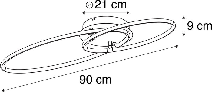 Plafonniere Trio Leuchten Avus - Zwart