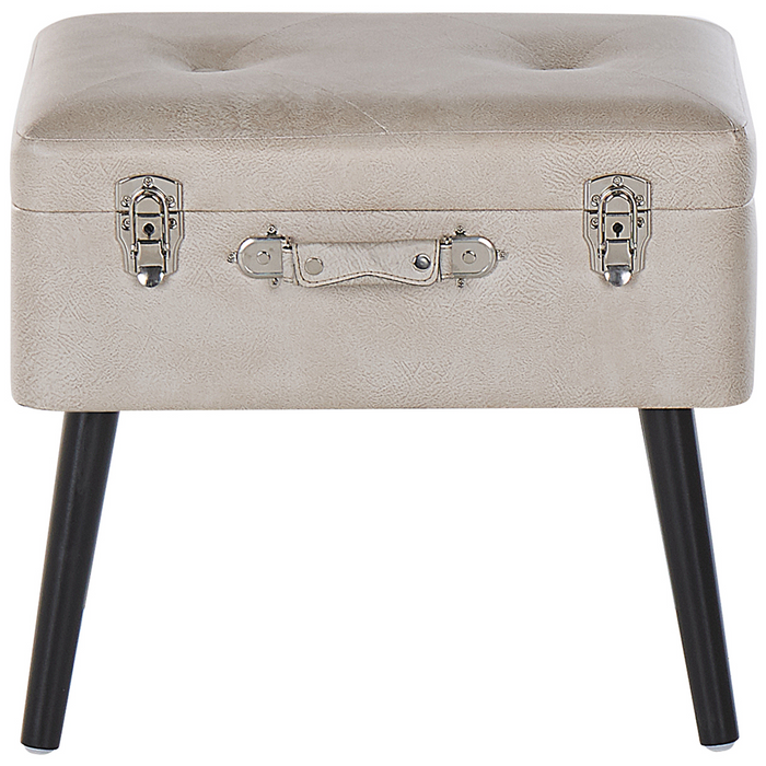 Beliani - MALLARD - Hocker - Beige - Kunstleer