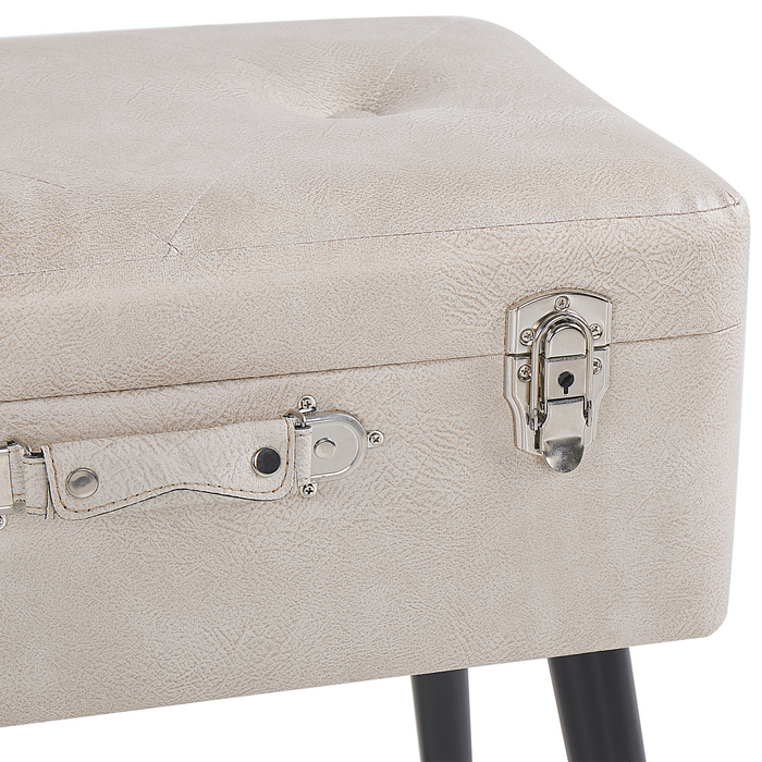 Beliani - MALLARD - Hocker - Beige - Kunstleer