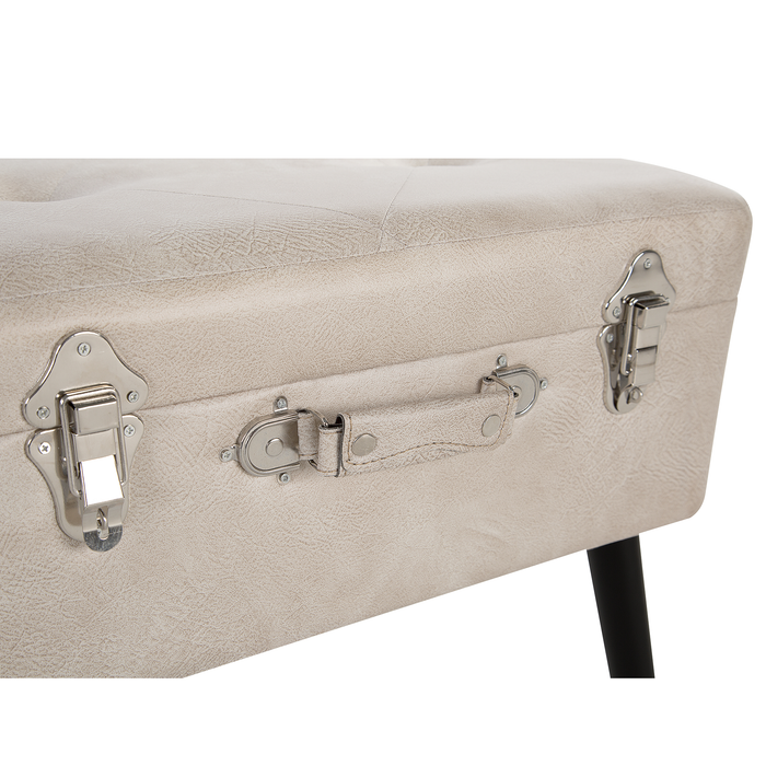 Beliani - MALLARD - Hocker - Beige - Kunstleer