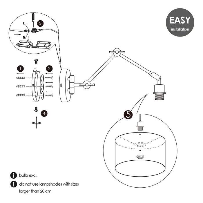 Home Sweet Home wandlamp Shift 70|70|32cm - Messing