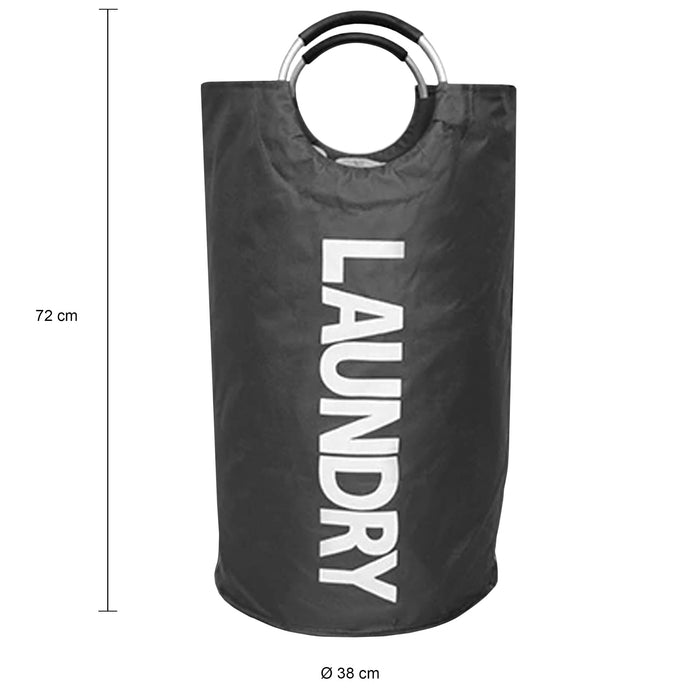 QUVIO Wasmand met handvaten - LAUNDRY - Antraciet