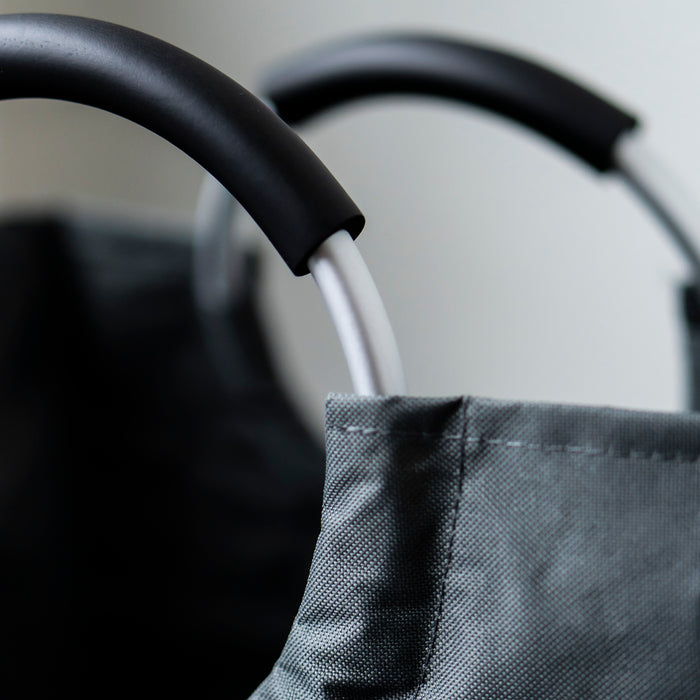 QUVIO Wasmand met handvaten - LAUNDRY - Antraciet