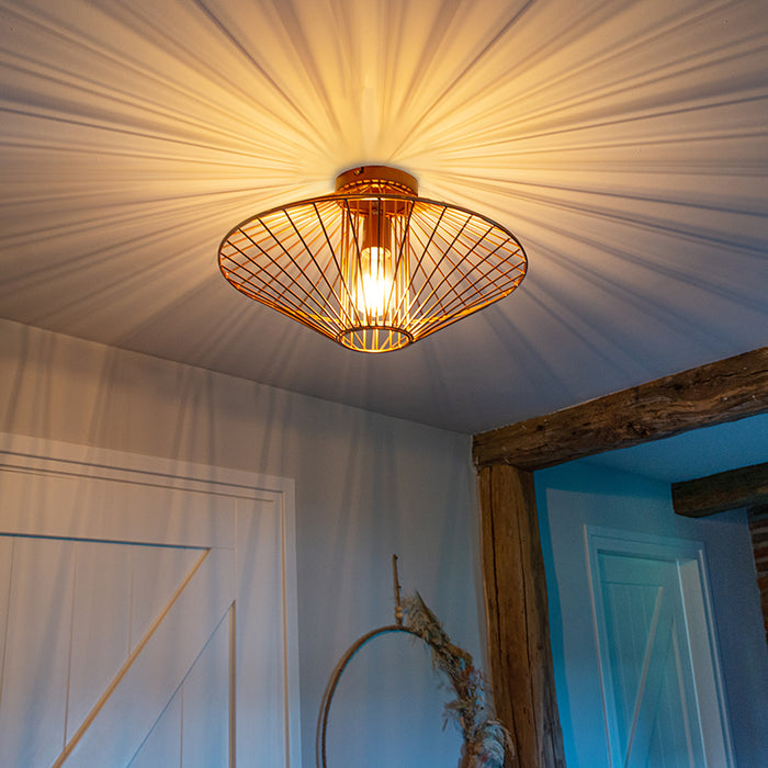 QAZQA Plafondlamp zahra - Koper - Design - D 450mm