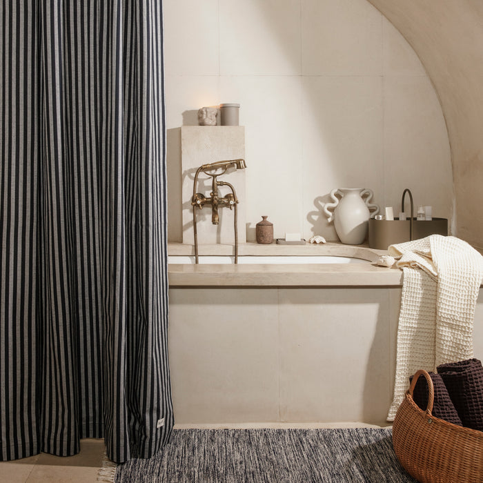 Ferm Living Chambray Douchegordijn - Navy/Grey