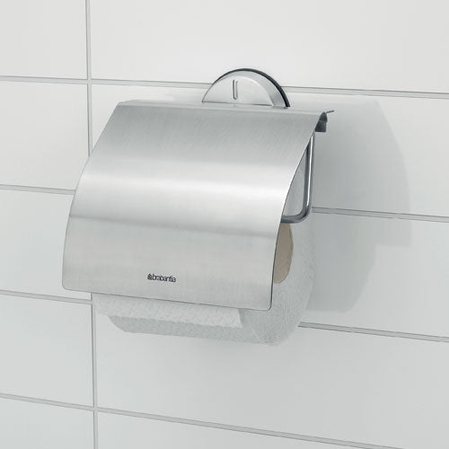 Brabantia RVS Toiletrolhouder met klep mat