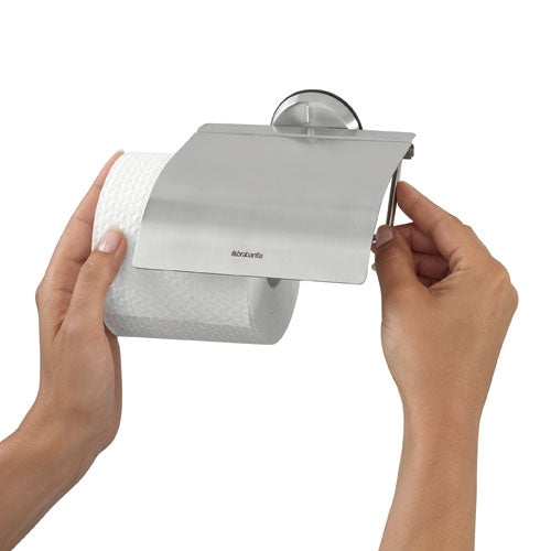 Brabantia RVS Toiletrolhouder met klep mat