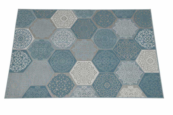 Garden Impressions Buitenkleed Hexagon turquoise 160x230 cm