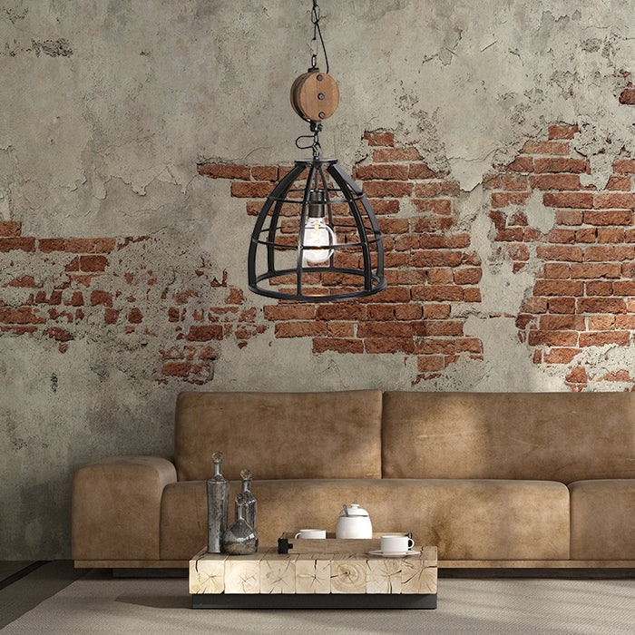 QAZQA Hanglamp arthur - Zwart - Industrieel - D 34cm