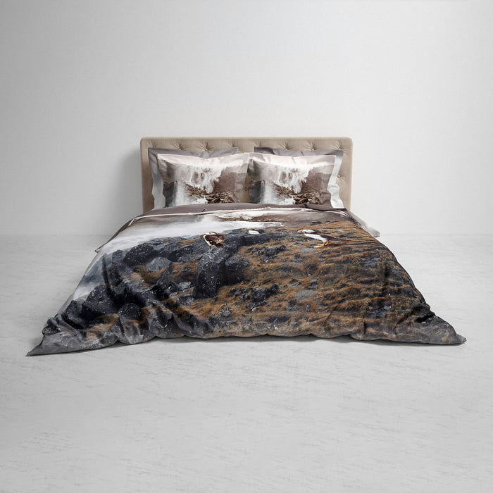 Heckett & Lane Laurien Dekbedovertrek 240 x 200TC/220 cm - Wit/Grijs