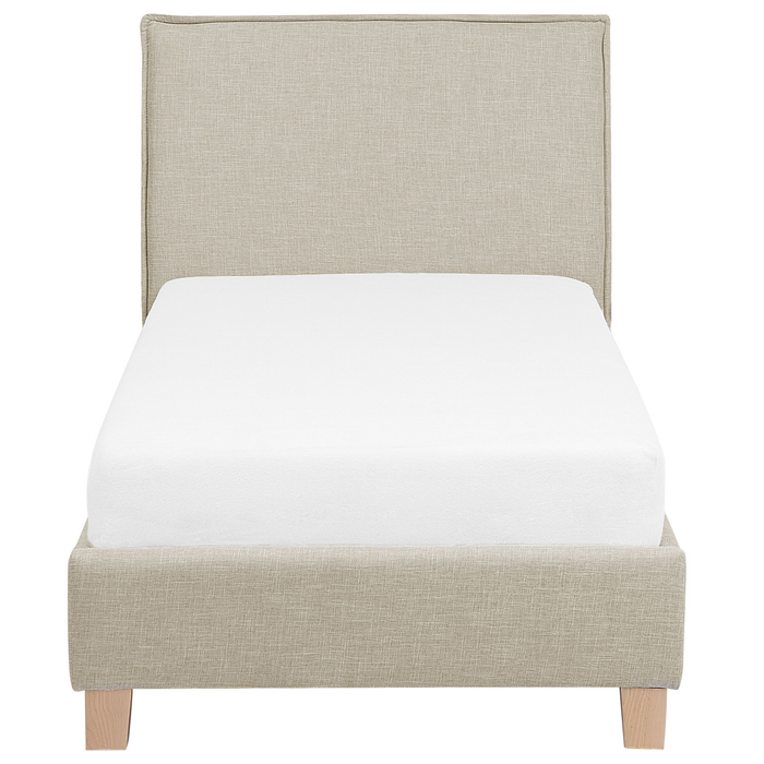 Beliani - SENNEZ - Eenpersoonsbed - Beige - 90 x 200 cm - Polyester