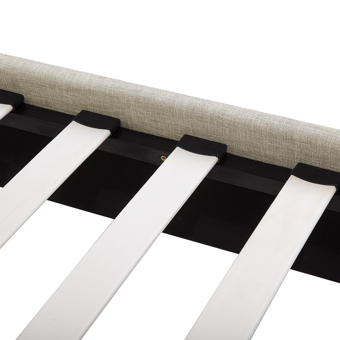 Beliani - SENNEZ - Eenpersoonsbed - Beige - 90 x 200 cm - Polyester