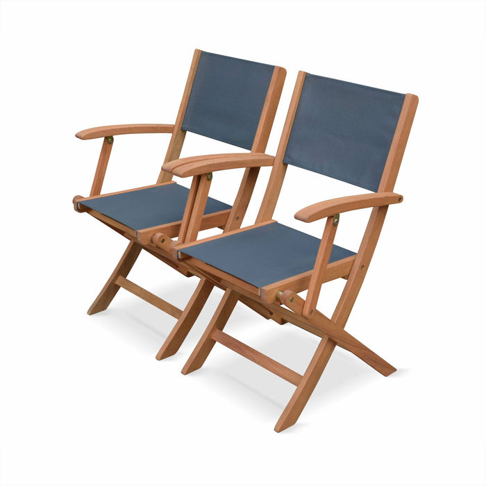sweeek - Uitschuifbare houten tuintafel, 10 stoelen
