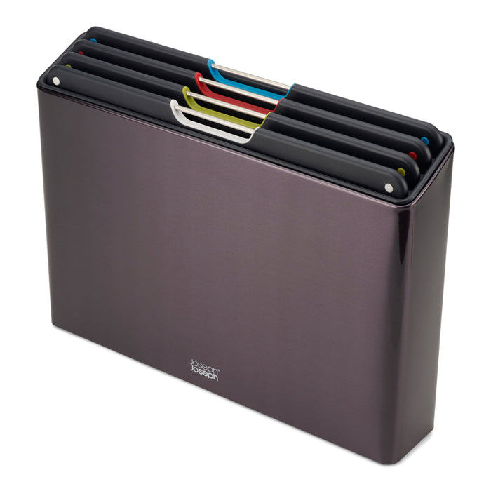 Joseph Joseph Folio Steel Snijplankset - Set van 4 - Zwart
