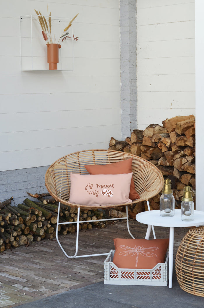 Villa Madelief buitenkussen Jij maakt mij blij (40x40cm)