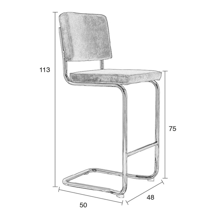 Zuiver Ridge Rib Barstoel