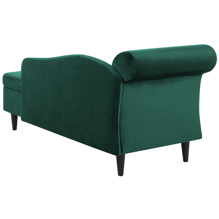 Beliani - LUIRO - Chaise longue - Smaragdgroen - Linkerzijde - Fluweel