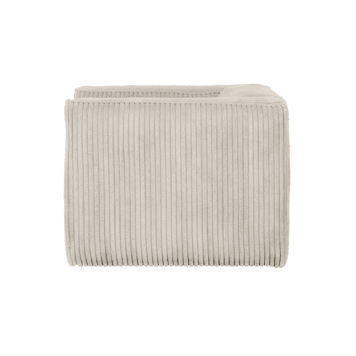 WOOOD Bean Fauteuil - Grove Ribstof - Naturel - 74x146x98